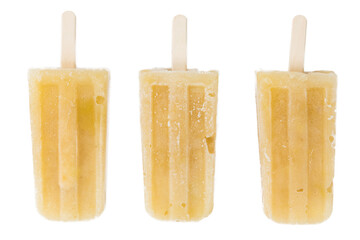 Apple Popsicles on transparent background (close-up shot; selective focus)