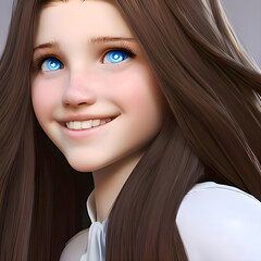 portrait of a girl - artificial intelligence, illustration