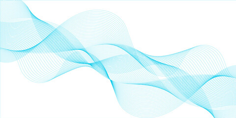 Abstract smooth blue lines element swoosh speed wave on white background. Wave of blue lines. Dynamic sound wave background. You can use for Web, Texture, Wallpaper, Template and many more.