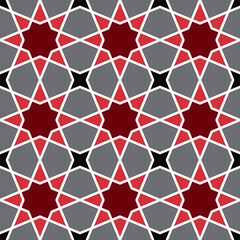 Fototapeta premium Girih seamless pattern.Seamless geometric pattern. Vector decorative ornamental pattern. Morocco Traditional Islamic Design. Mosque decoration element. Abstract background.