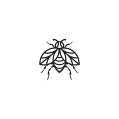 honeybee line art logo design