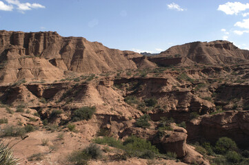 San Luis province of Argentina, Sierra de las Quijadas National Park with remains of dinosaurs,...