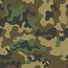Seamless army camouflage pattern, military fabric texture, vector background. Disguise