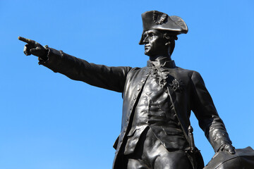 Obraz premium Statue of the maréchal de rochambeau in vendôme (france) 