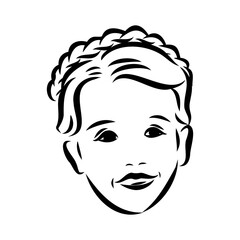 Schoolchildren go to school hand in hand. Sketch.