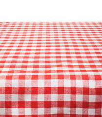 Empty wooden table with color tablecloth