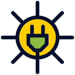 Solar Energy Plug Sign Color Icon
