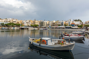 Fototapeta premium Lake Vouliamenis in Agios Nikolaos, Crete