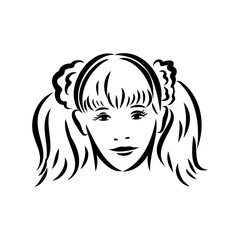 Schoolchildren go to school hand in hand. Sketch.