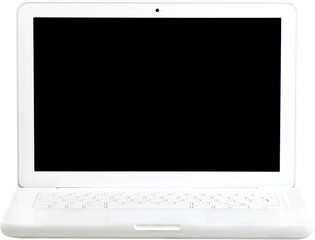 White modern Laptop with black screen