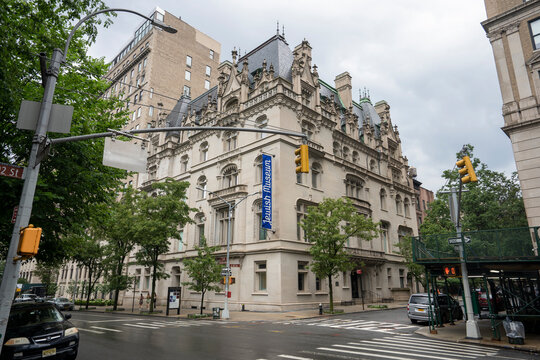 New York, NY, USA - July 8, 2022: The Jewish Museum, an art museum and repository of cultural artifacts, along Museum Mile on the Upper East Side of Manhattan, New York City.