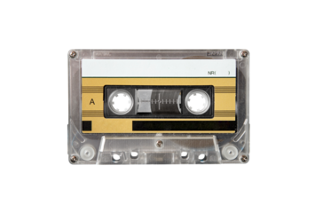 Real vintage audio tape cassette isolated