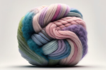 Colorful Tangle: A Luxurious Ball of Multicolored Wool