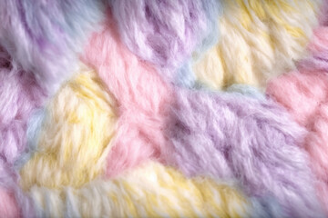 Fluffy Rainbow: A Soft and Airy Texture of Multicolored Wool
