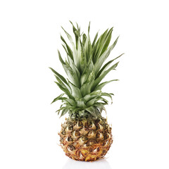 Fresh ripe half pineapple isolated on white background