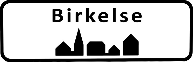 City sign of Birkelse - Birkelse Byskilt
