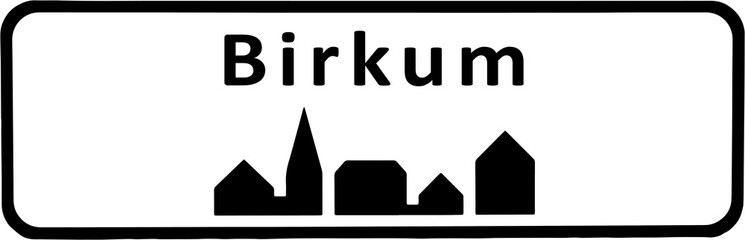 City sign of Birkum - Birkum Byskilt