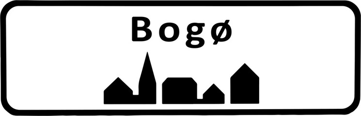 City sign of Bogø - Bogø Byskilt