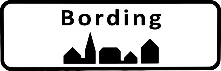 City sign of Bording - Bording Byskilt