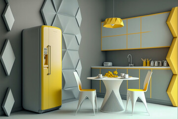 Modern kitchen interior design, super photo realistic generative ai background