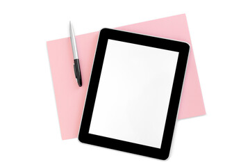 Modern digital tablet with white screen