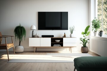 A living room with a TV cabinet can be made stylish with the right elements.
