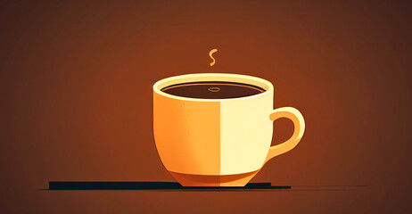 coffee cup on brown background Generative AI