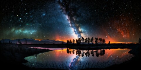 Nightsky with milkyway. Generative AI.