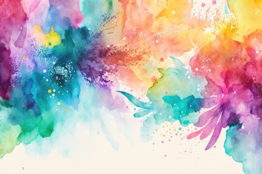 Abstract colorful painted Watercolor Background generative ai © premyuda