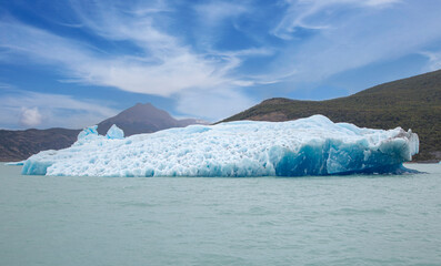 Iceberg landscape in icy Patagonian waters