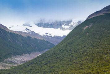 Glacier ice texture in El Calafate. Landscape background