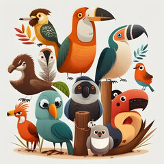 Set of Birds illustration