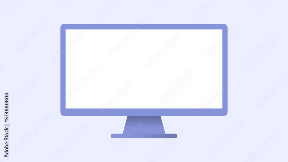 Poster flat computer monitor white display vector illustration