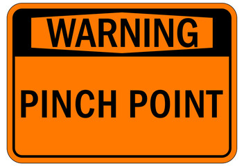 Obraz premium Pinch point hazard sign and labels