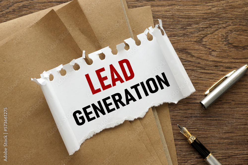 Poster lead generation top view of a piece of torn paper with text ,business analysis and strategy as conce