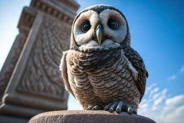 Outdoor Owl Portrait Generative AI, Generative AI