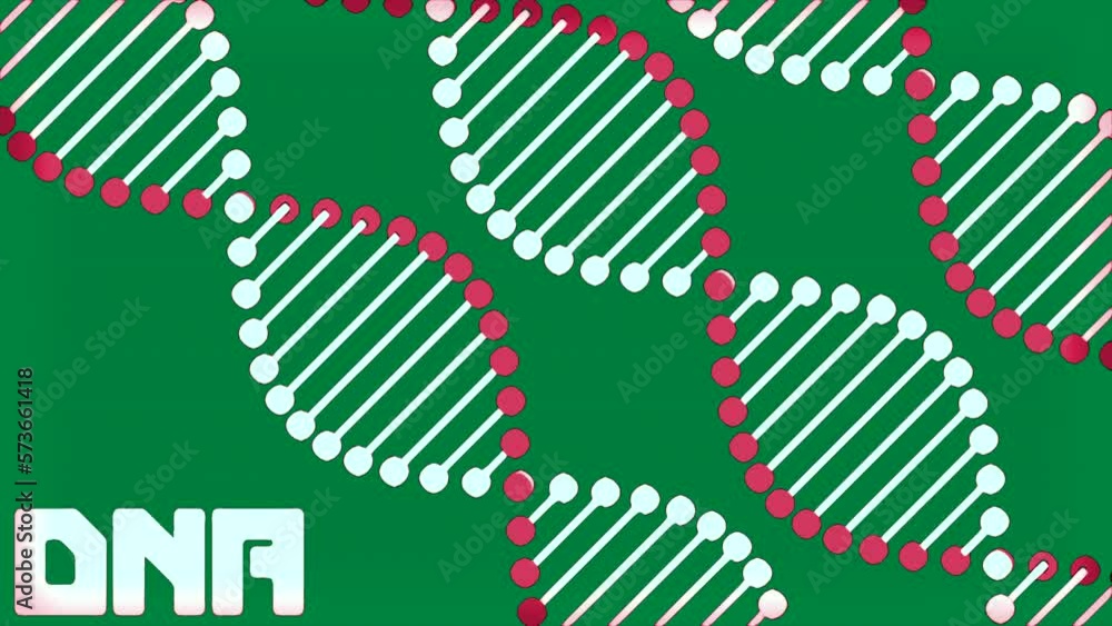 Poster purple and green background with dna scheme. design. a bright background with dna molecules that rot