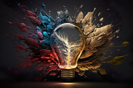 Glowing Inspiration: The Artistry of Neon Light Bulbs, Generative AI