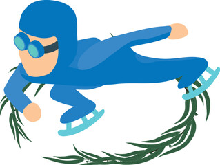 Speed skater icon isometric vector. Skater man in sport uniform running on rink. Competition, sport concept