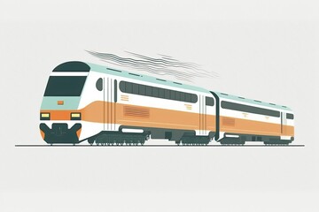 The double track allows for a quick train. Flat and simple drawing. Generative AI