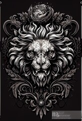 Fototapeta premium Generative AI abstract render of a lion's skull