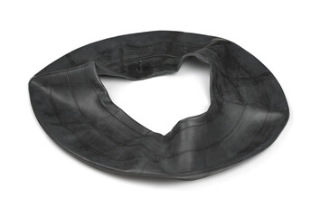 Black rubber tire inner tube