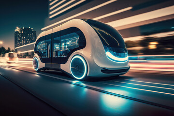 Obraz na płótnie Canvas futuristic eco-friendly electric green energy car automobile, generative ai