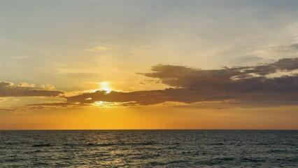Dramatic seascape background during orange color sunset