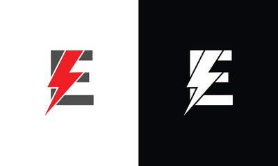 E logo energy vector for identity company. Electric Bolt Letter E Logo Vector Illustration for your brand