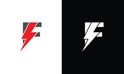 F logo energy vector for identity company. Electric Bolt Letter F Logo Vector Illustration for your brand.