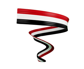 Fototapeta premium 3d Flag of Syria Country, 3d Wavy Ribbon flag of Syria isolated on White Background, 3d illustration
