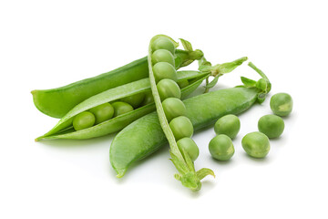 Fresh peas on white - 573667808