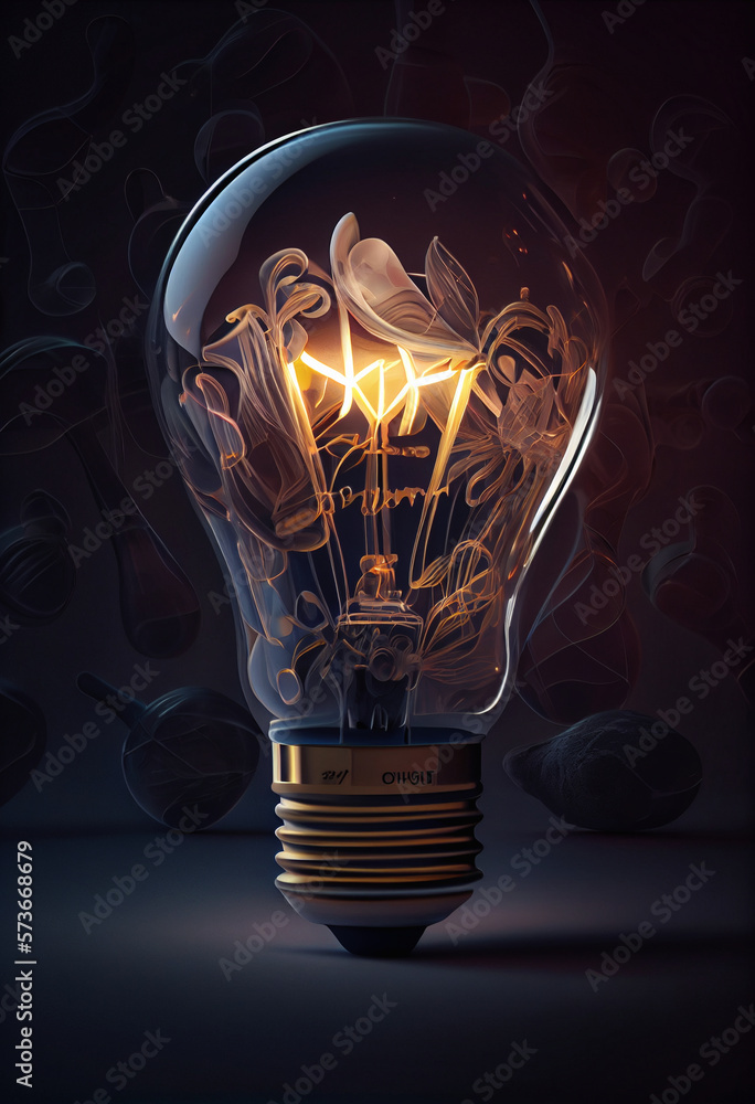 Canvas Prints one out unique idea light bulb. generative ai. 6