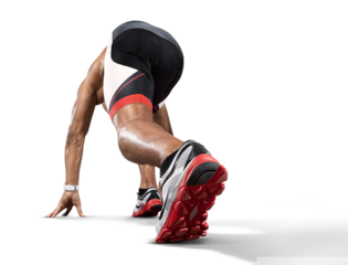 Sports transparent buckground. Runner on the start.	